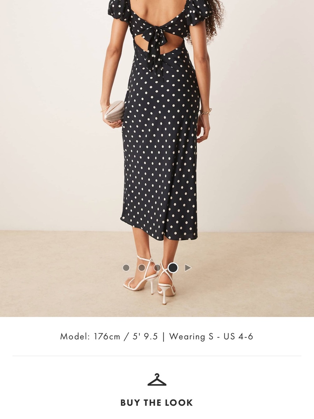High-Waist Black Midi Skirt with White Polka Dots